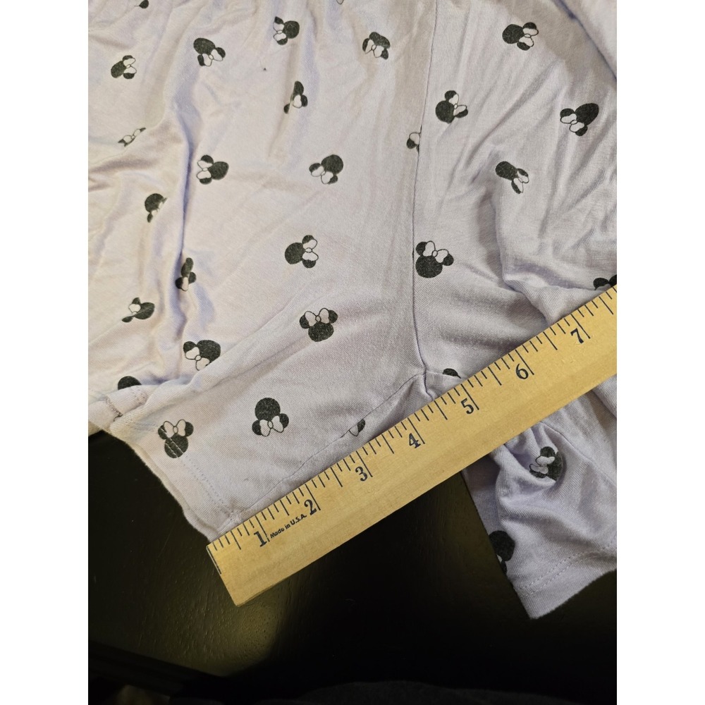 Disney Costco Minnie Mouse Pajama Set Womens M Purple Rayon Soft PJ Top & Shorts - Picture 8 of 12